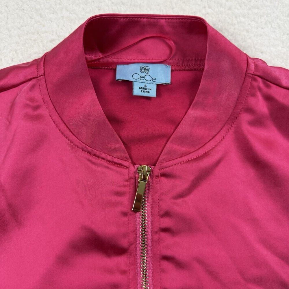 CeCe Track Jacket Womens Small Pink Full Zip Blade Collar